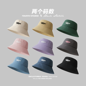 渔夫帽遮阳防晒帽子男女时尚休闲平顶盆帽宽檐防紫外线2025新款夏