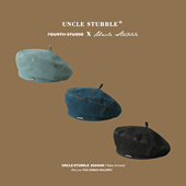 韩系牛仔贝雷帽女生百搭时尚 显脸小画家帽日系复古洗水蓓蕾帽子潮