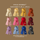 韩系纯色情侣围巾简约百搭围脖女生秋冬天防寒保暖素色毛线围巾男