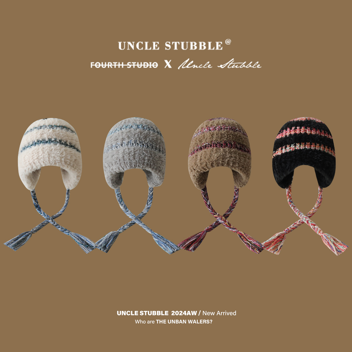 胡茬叔叔女生复古秋冬套头帽