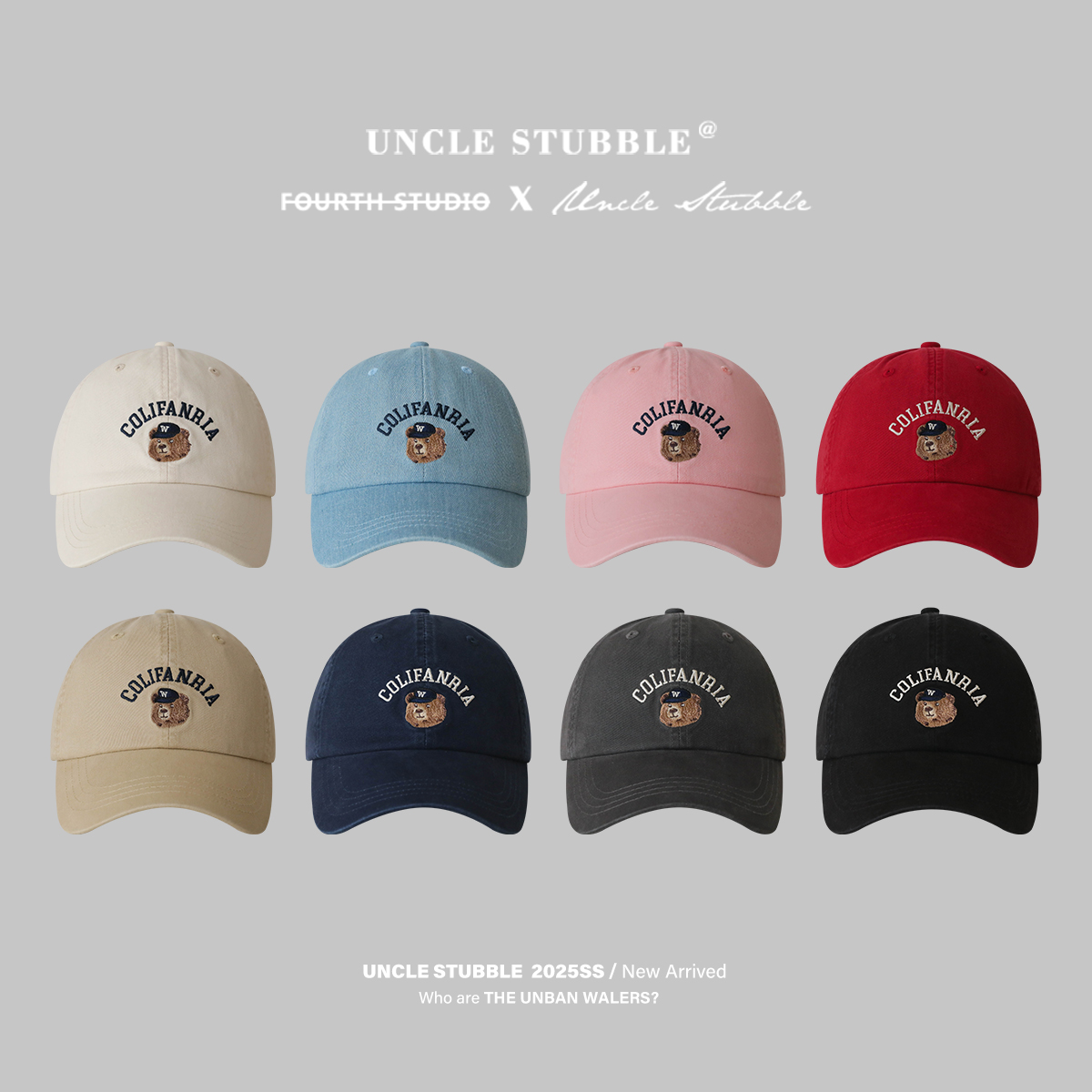 ins可爱卡通小熊刺绣棒球帽男女