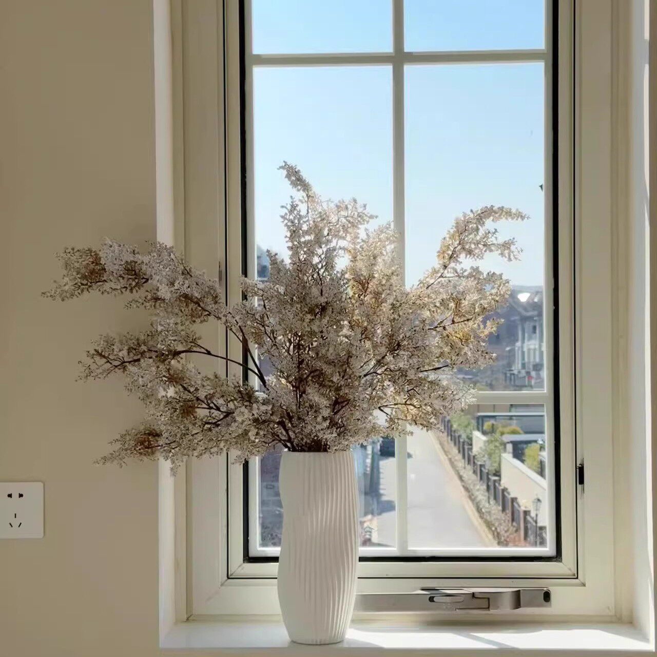 油画雾凇仿真绿植轻奢高级感客厅仿真假花装饰品摆件家居软装摆设