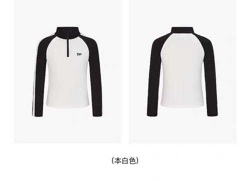 littlemoco专柜正品25年秋男女童立领撞色上衣长袖T恤KBE3TOP003