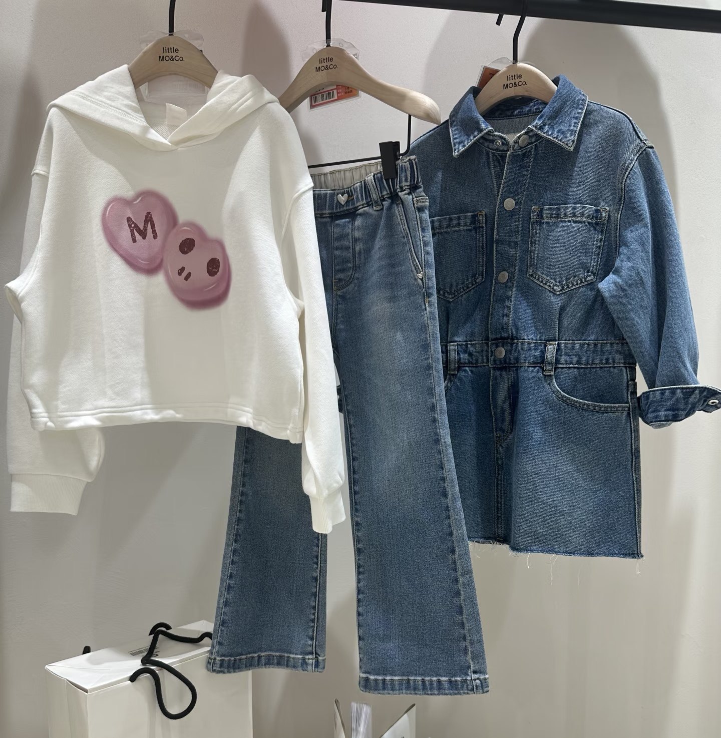 little moco童装25春款纯棉女童长袖牛仔裙翻领连衣裙 KBE1DRS039,童装/婴儿装/亲子装,儿童牛仔外套,淘宝优惠券,粉丝福利购,淘宝优惠卷