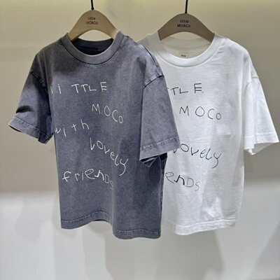 little moco专柜正品25年夏男女童短袖T恤KBE2TEE027