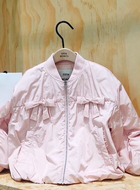 little moco童装专柜2025春女童棒球领夹棉服外套 KBE1QJK005