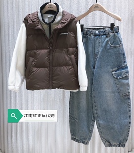 小moco专柜童装25秋装男女童羽绒马甲外套KBE3EIN002