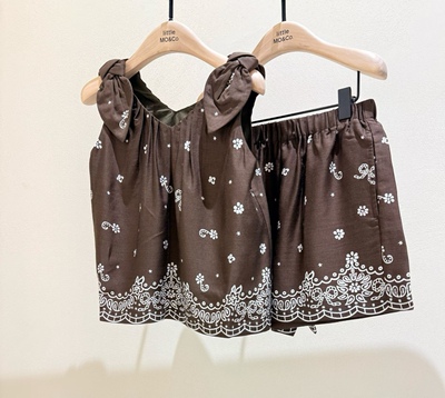 little moco童装26夏装新款女童度假风印花短裤裤子KBF2SOT033