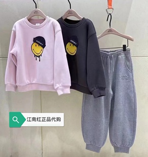 little moco专柜25年冬款男女童宽松加绒保暖卫衣KBE4SWS012
