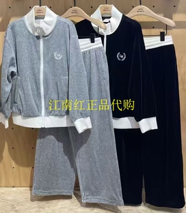 小moco专柜正品24年冬男女童休闲长袖长裤套装KBD4SUT003