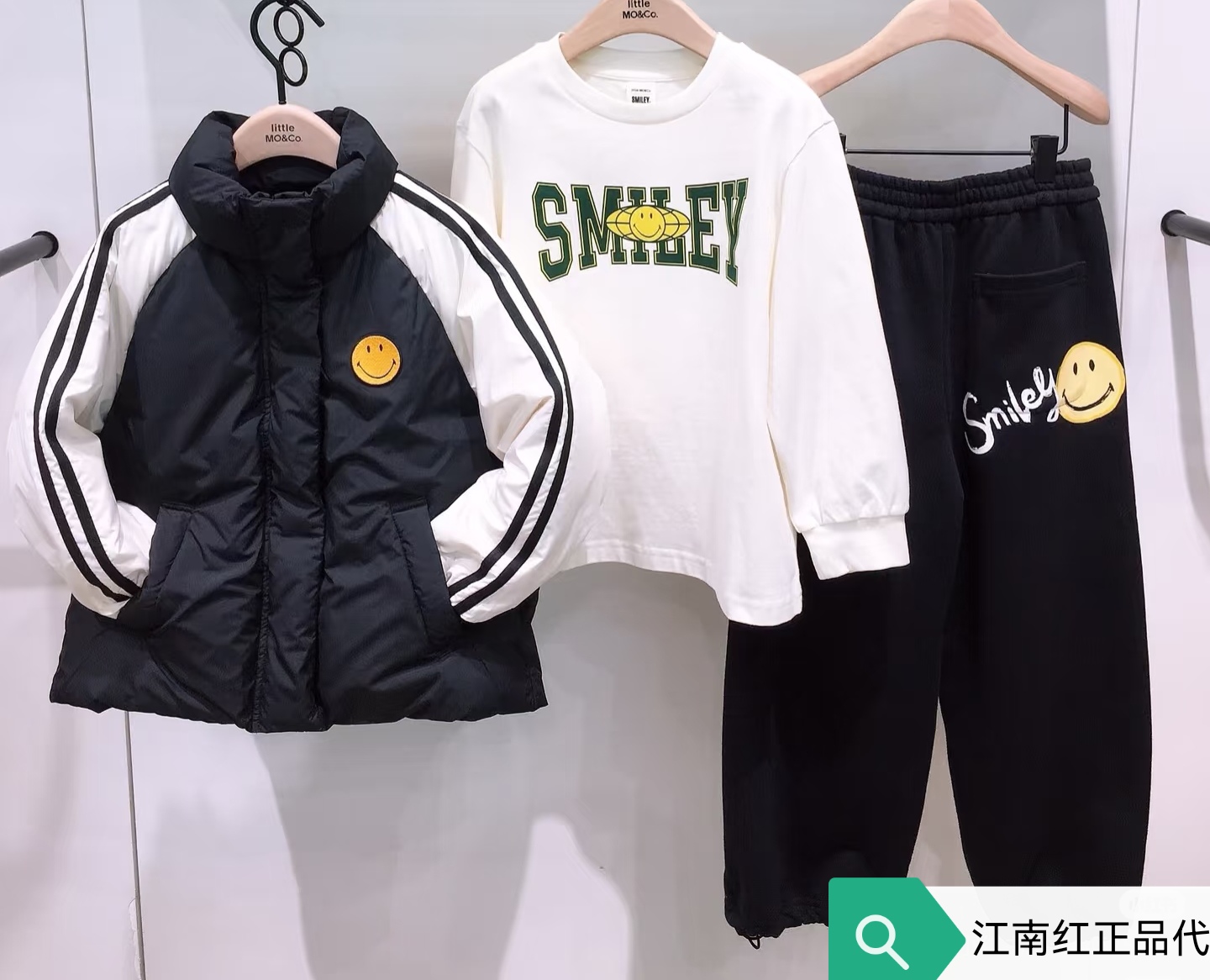 little moco专柜正品25冬装新款拼接羽绒服外套KBE4EIN042