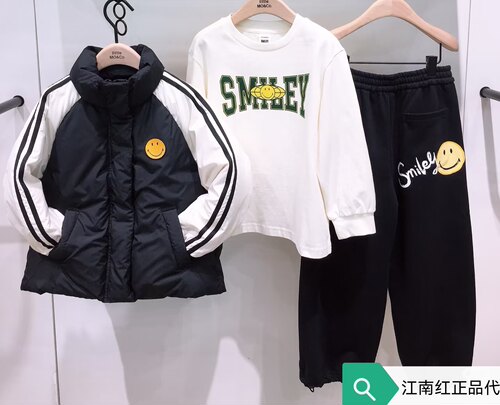 little moco专柜正品25冬装新款拼接羽绒服外套KBE4EIN042