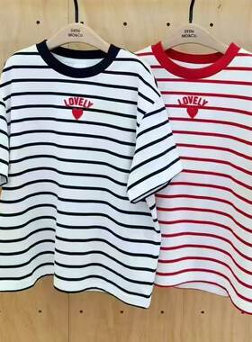 little mcco专柜正品25年春夏男女童短袖T恤KBE2TEE016