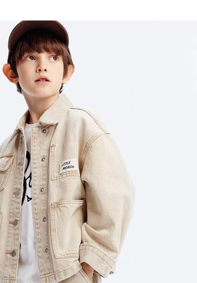 little moco童装24秋装新款男女童纯棉牛仔外套夹克KBD3JKT004