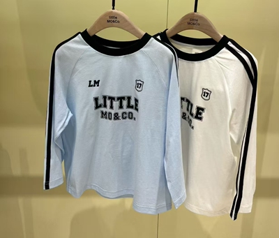 little moco童装2026年春装新款100%纯棉印花长袖T恤 KBF1TEE012