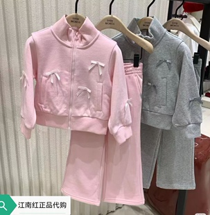 little moco专柜正品26年春女童蝴蝶结休闲运动套装KBF1SUTT04