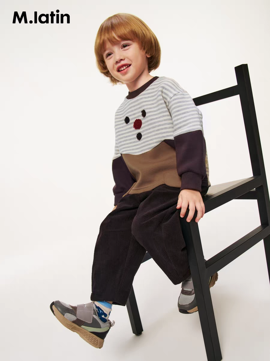 Mlatin马拉丁童装2025年冬款男童幼童休闲加绒卫衣215116538A