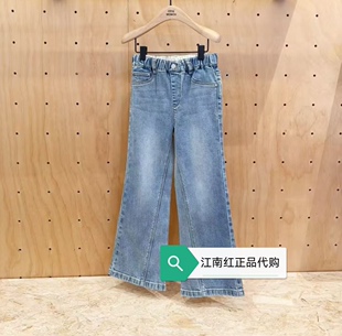 little moco专柜正品童装25秋装女童牛仔裤长裤直筒裤KBE3JEN003