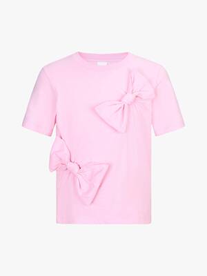 little moco专柜正品25年夏女童立体蝴蝶结短袖T恤KBE2TEET02