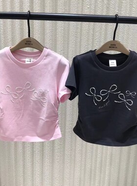little moco专柜正品25夏款童装男女童字母纯棉T恤KBE2TEE026