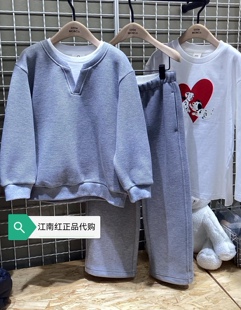 little moco专柜正品25年冬款男女童加绒休闲运动套装KBE4SUT004