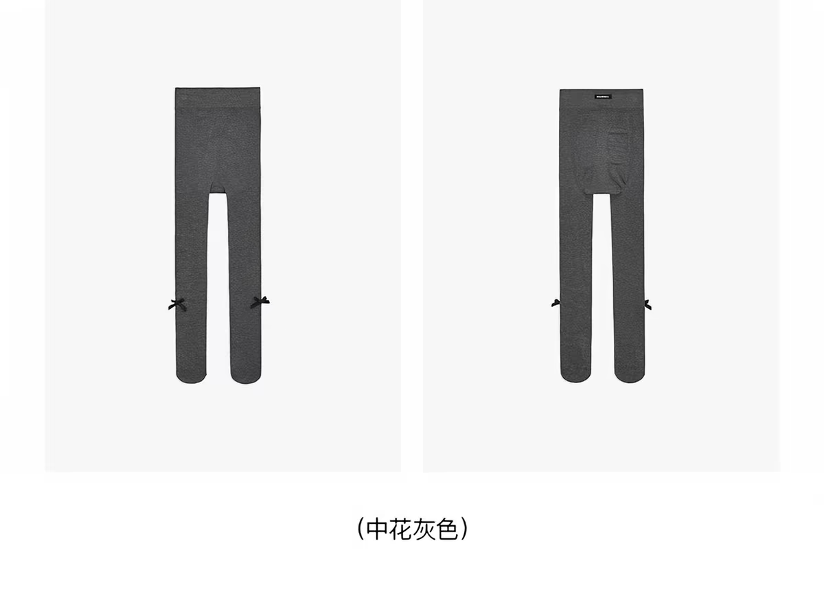 little moco童装26冬新款女童加绒蝴蝶结连裤袜打底袜KBF4SOK007