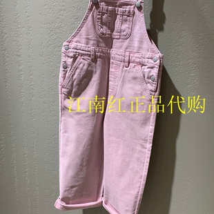 little moco童装25春男女童纯棉粉色牛仔背带裤连体裤KBE1JPS005
