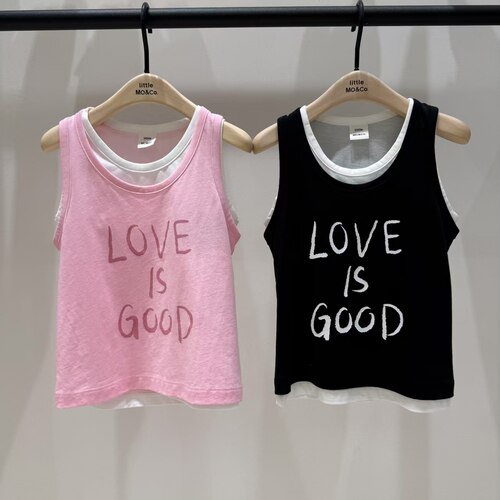 little moco专柜正品童装25夏款凯袖背心纯棉短袖T恤KBE2VET002