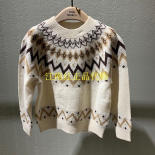 little moco专柜正品24年冬男女童毛衣绵羊毛针织衫KBD4SWT001