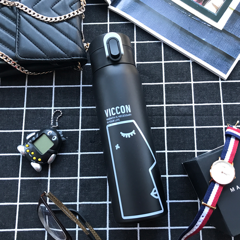 Viccon保温杯304不锈钢弹盖杯时尚情侣车载便携弹跳杯子弹头水杯