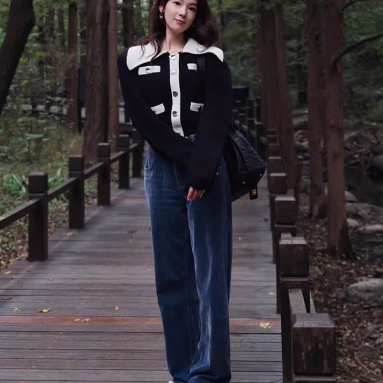 IRO PYRE 植绒感牛仔裤长款微喇牛仔蓝百搭法式轻奢24秋冬季新款