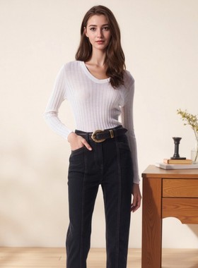 【美丽诺羊毛】IRO PYRE 明星同款百搭针织打底衫t恤女春秋新款