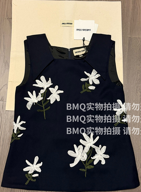 BMQ 玳购级 高阶版】SHUSHUTON丝带绣立体百合刺绣翻领无袖上衣女