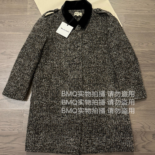 休闲拼接领肩章廓形大衣外套女