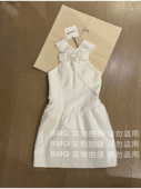 玳购级 高阶版 2024新款 BMQ 提花交叉蝴蝶结挂脖珠片装 饰连衣裙