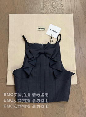 BMQ 玳购级 高阶版】2024春夏款立体蝴蝶结挂脖短上衣女SHUSHUTON