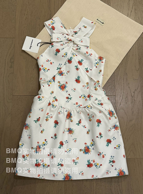 BMQ 玳购级 高阶版】2024复古交叉蝴蝶结挂脖短连衣裙 SHUSHUTON