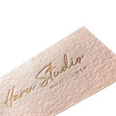 意大利粉色棉纸鎏金边烫金压凹名片制作创意设计棉纸名片印刷