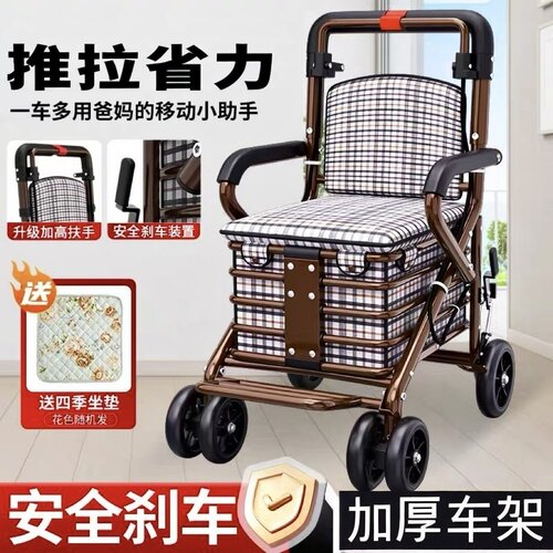 老人手推车可推可坐老年代步车