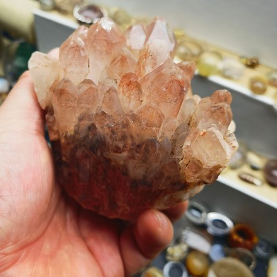 天然喜马拉雅水晶原石晶族景石摆件标本重613.1克一图一物