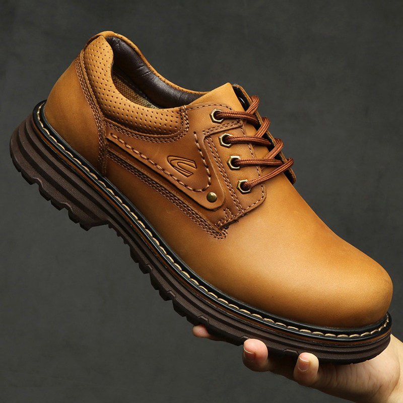 德国骆驼动感透气男鞋大头皮鞋休闲鞋真皮厚底户外登山鞋男工装鞋,流行男鞋,工装鞋,淘宝优惠券,粉丝福利购,淘宝优惠卷
