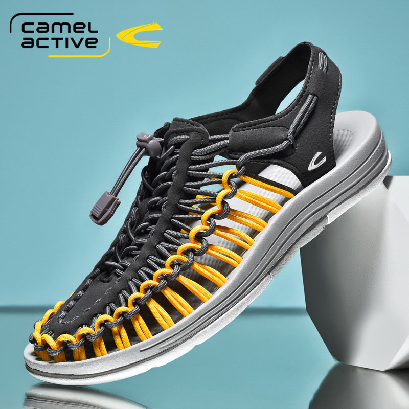 德国骆驼动感洞洞鞋男夏季外穿沙滩鞋潮流编织凉鞋镂空凉鞋情侣款,流行男鞋,洞洞鞋,淘宝优惠券,粉丝福利购,淘宝优惠卷