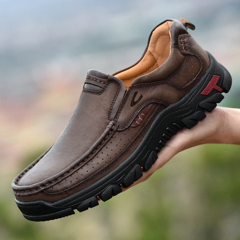 德国骆驼动感懒人休闲鞋真皮男士休闲皮鞋户外一脚蹬中年爸爸鞋子,流行男鞋,休闲皮鞋,淘宝优惠券,粉丝福利购,淘宝优惠卷