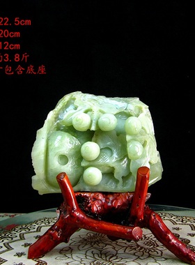 辽宁纯天然玉石年年有鱼摆件