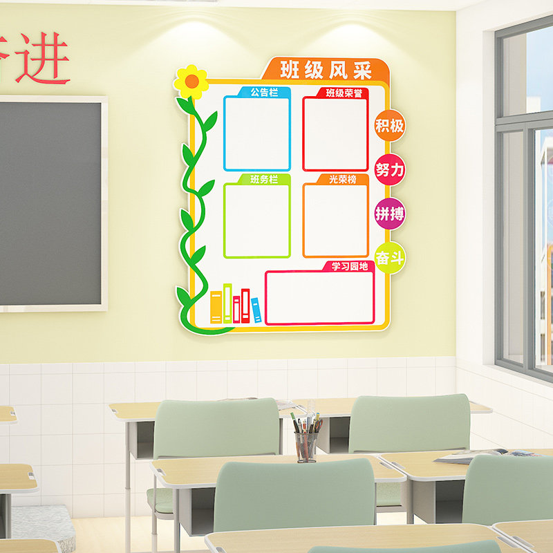 学习园地评比公告栏教室文化氛围布置墙面装饰班级风采荣誉榜墙贴