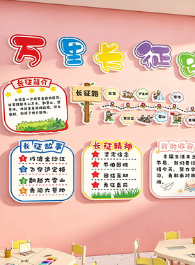 中小学爱国长征3D立体墙贴