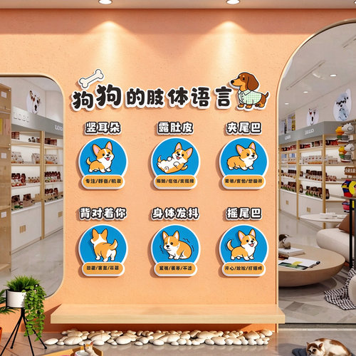 网红猫狗咖店面装饰宠物店文化墙