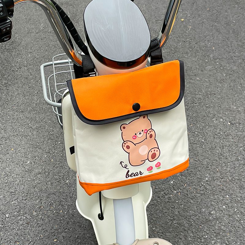 可爱电动车前置挂物包