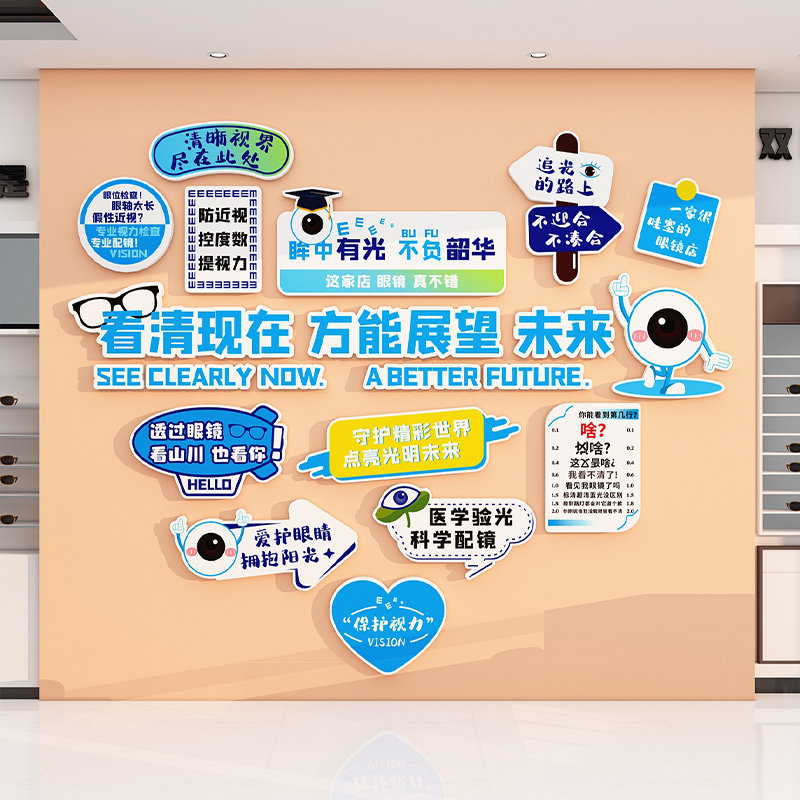 眼睛店医院爱护眼睛保护视力墙贴