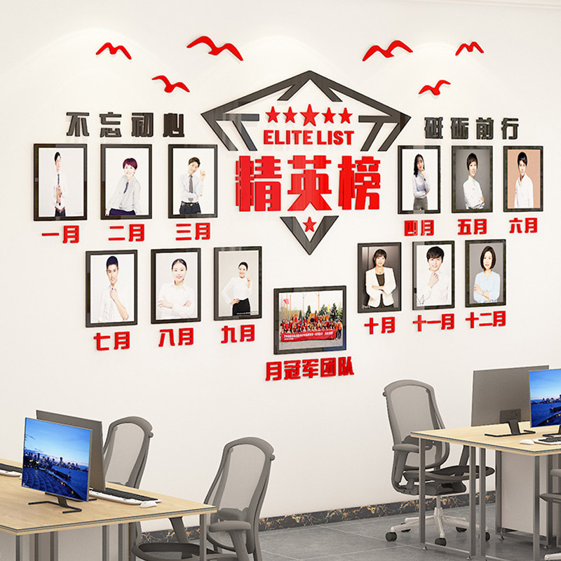 荣誉墙办公室员工风采励志标语